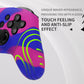 PlayVital Samurai Edition Ergonomic Anti-slip Silicone Skin Protective Case with Thumb Grip Caps for Nintendo Switch Pro Controller - Pink & Purple & Blue PlayVital