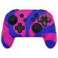 PlayVital Samurai Edition Ergonomic Anti-slip Silicone Skin Protective Case with Thumb Grip Caps for Nintendo Switch Pro Controller - Pink & Purple & Blue PlayVital
