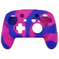 PlayVital Samurai Edition Ergonomic Anti-slip Silicone Skin Protective Case with Thumb Grip Caps for Nintendo Switch Pro Controller - Pink & Purple & Blue PlayVital