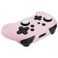 PlayVital Samurai Edition Ergonomic Anti-slip Silicone Skin Protective Case with Thumb Grip Caps for Nintendo Switch Pro Controller - Cherry Blossoms Pink - EBNPP011 PlayVital