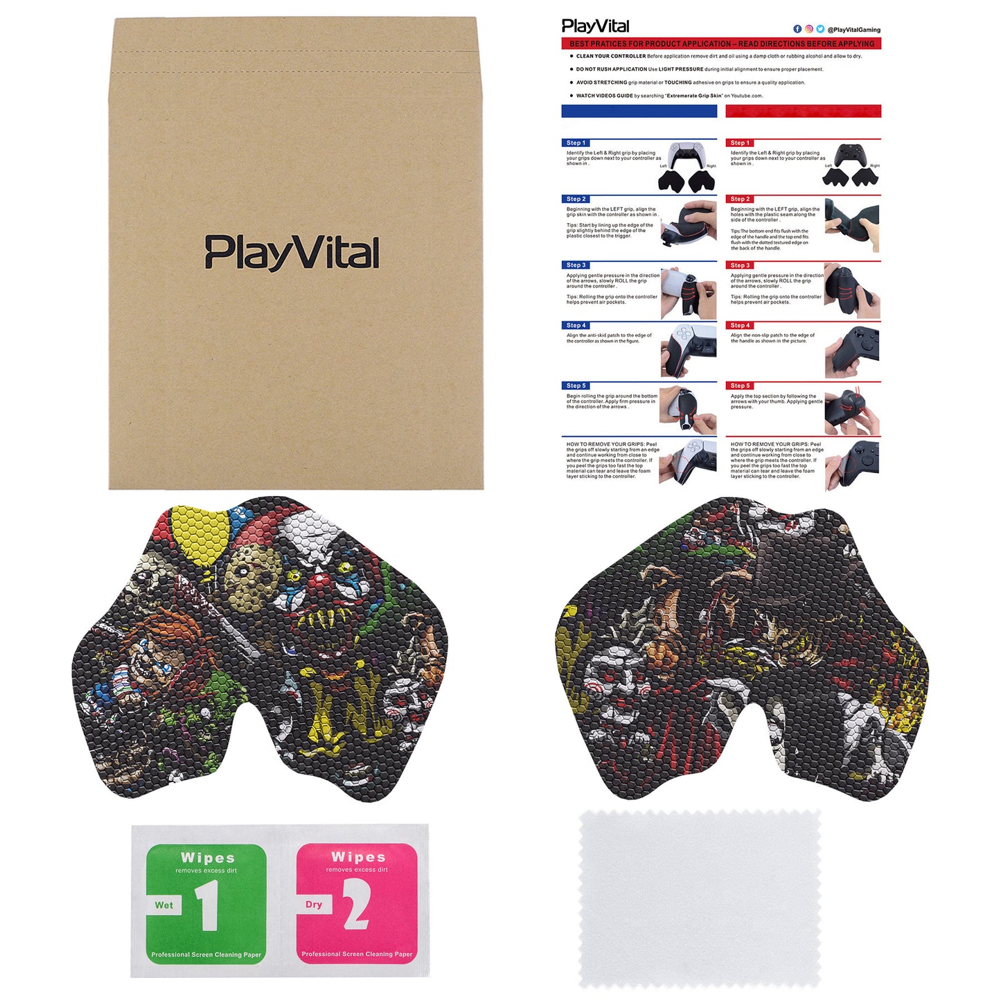 PlayVital Scary PartyAnti-Skid Sweat-Absorbent Controller Grip for PS5 Controller - PFPJ126 PlayVital