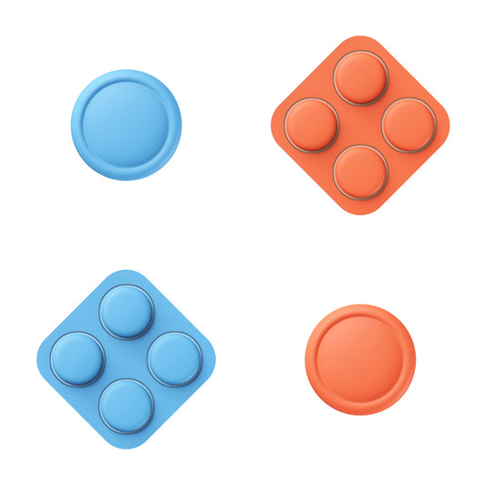 PlayVital Silicone Button Covers and Thumb Grip Set for Nintendo Switch 2 (2025), ABXY Directional Button Caps for Joycon 2 - Blue & Orange PlayVital