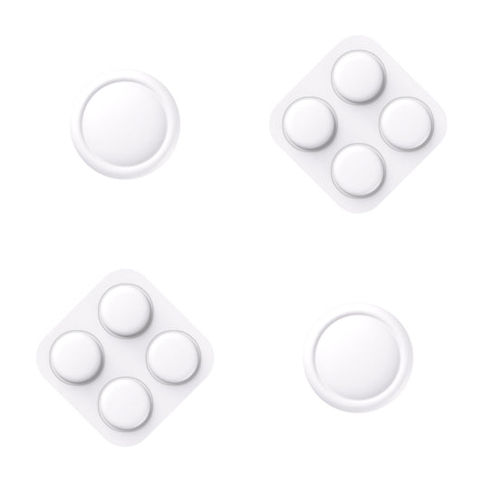 PlayVital Silicone Button Covers and Thumb Grip Set for Nintendo Switch 2 (2025), ABXY Directional Button Caps for Joycon 2 - White PlayVital