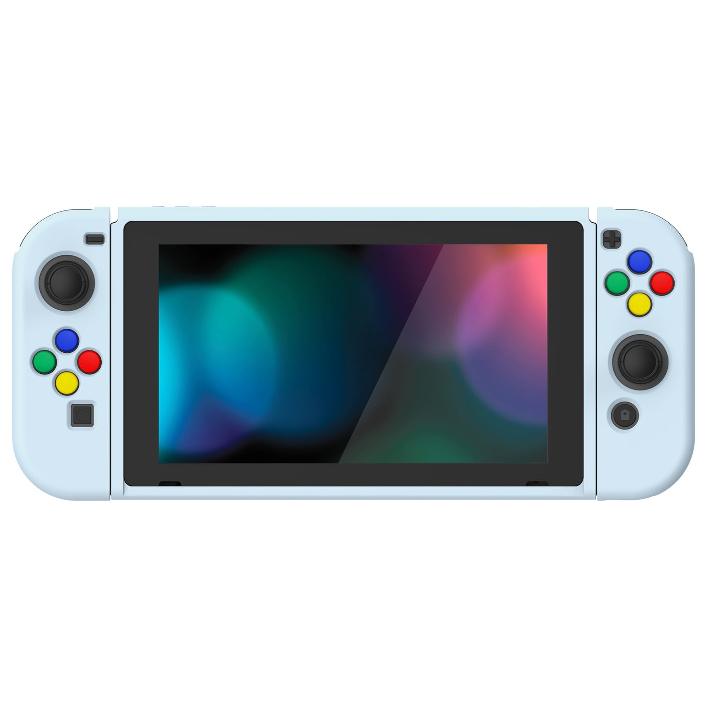 PlayVital Sky Blue Protective Case for NS Switch, Soft TPU Slim Case Cover for NS Switch Console with Colorful ABXY Direction Button Caps - NTU6038G2 PlayVital