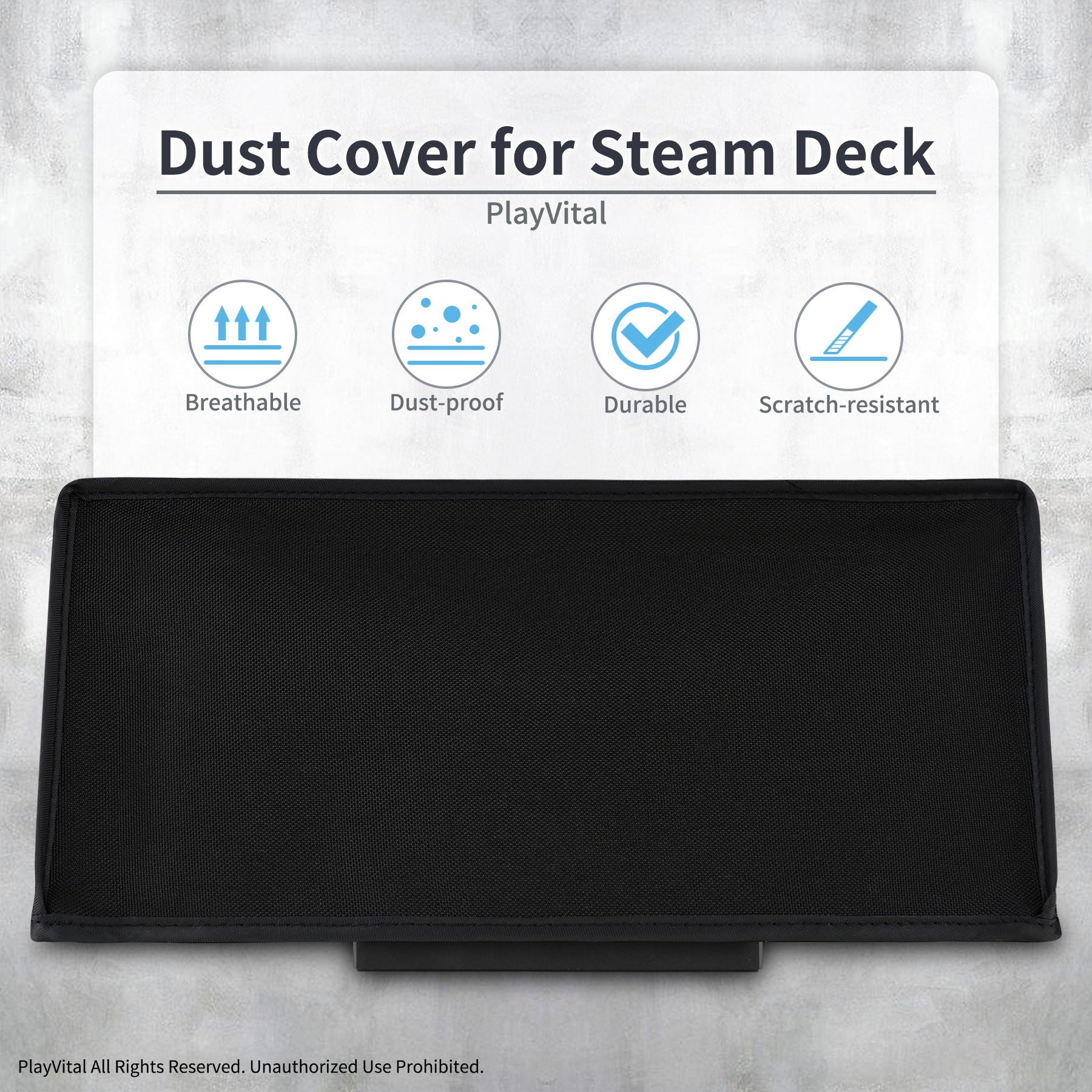 PlayVital Soft Neat Lining Dust Cover for Steam Deck - Black - PCSDM001 PlayVital