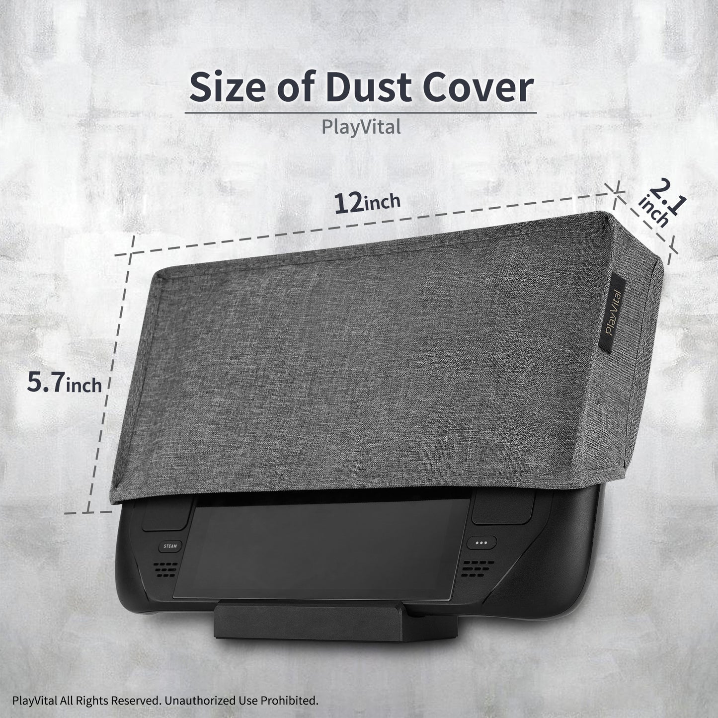 PlayVital Soft Neat Lining Dust Cover for Steam Deck - Gray - PCSDM002 PlayVital