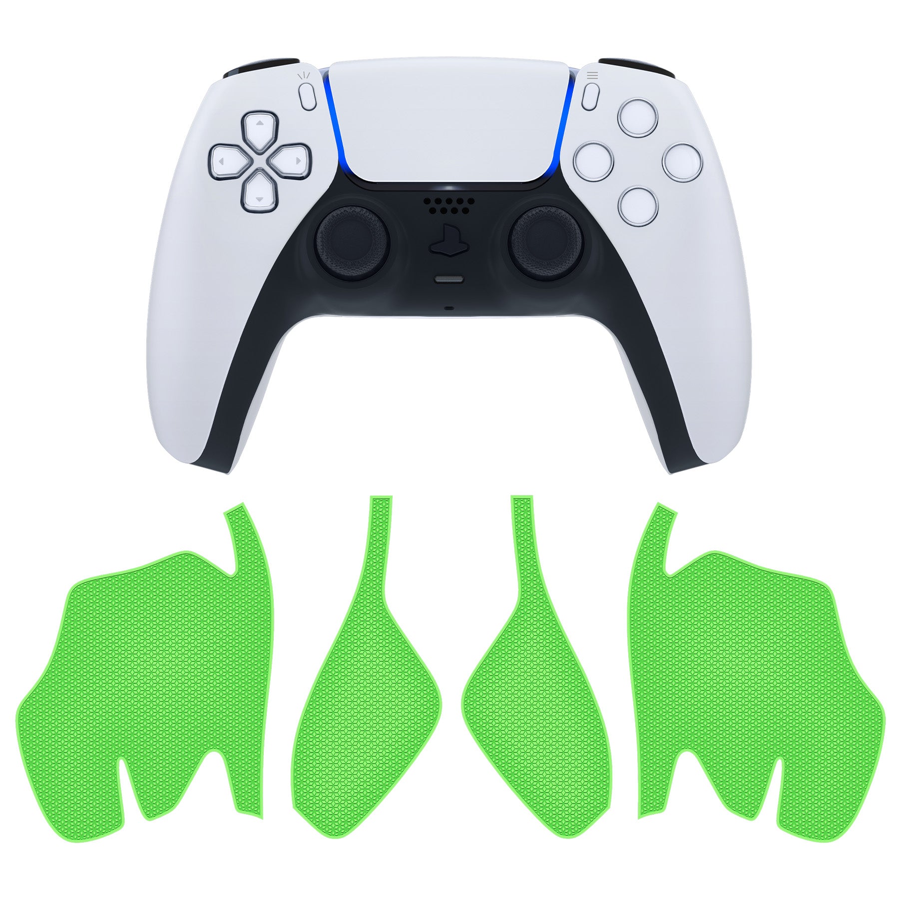 PlayVital Split Design Anti-Skid Sweat-Absorbent Premium Grip for PS5 Controller – Grass Green - FHPFM002 PlayVital