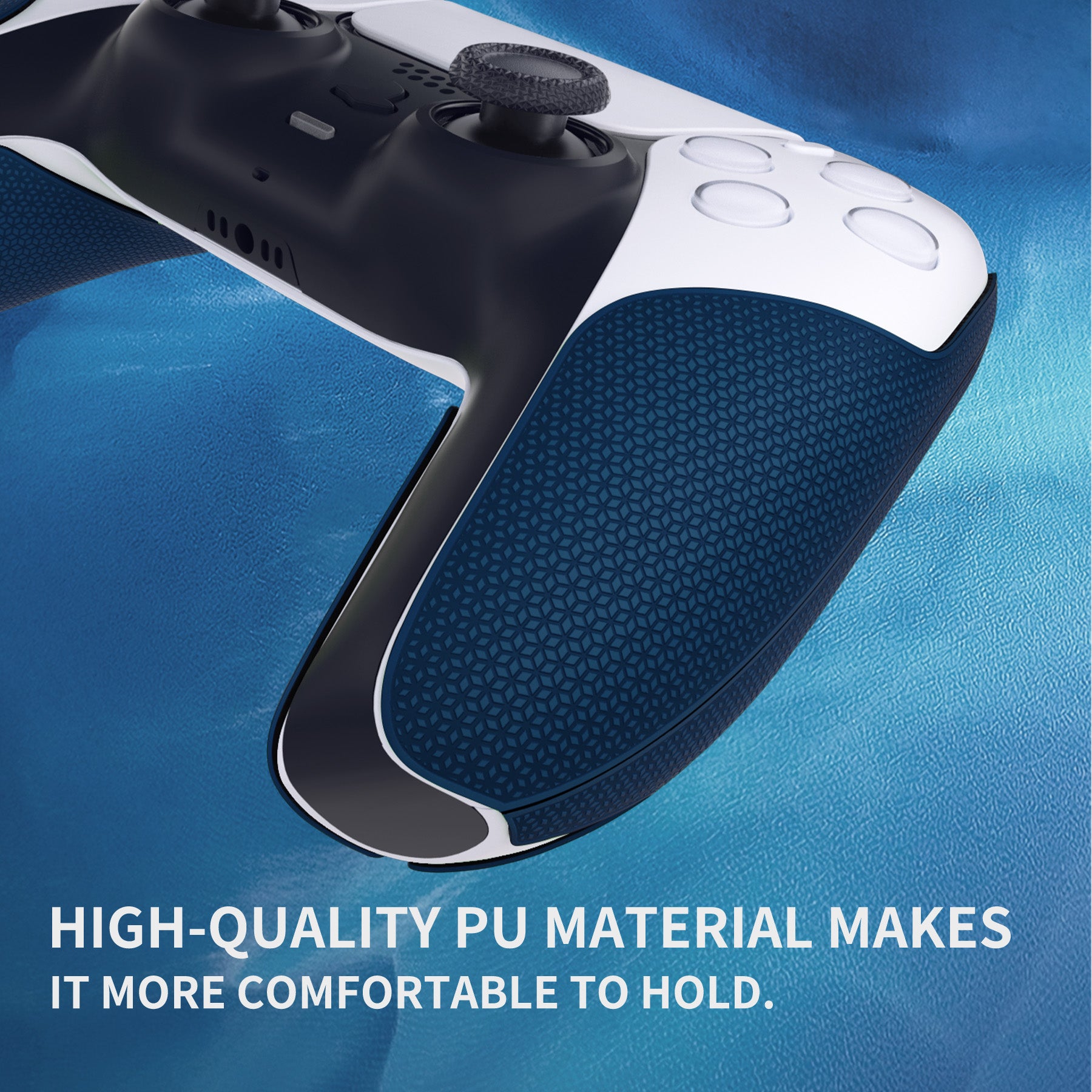 PlayVital Split Design Anti-Skid Sweat-Absorbent Premium Grip for PS5 Controller – Klein Blue - FHPFM003 PlayVital