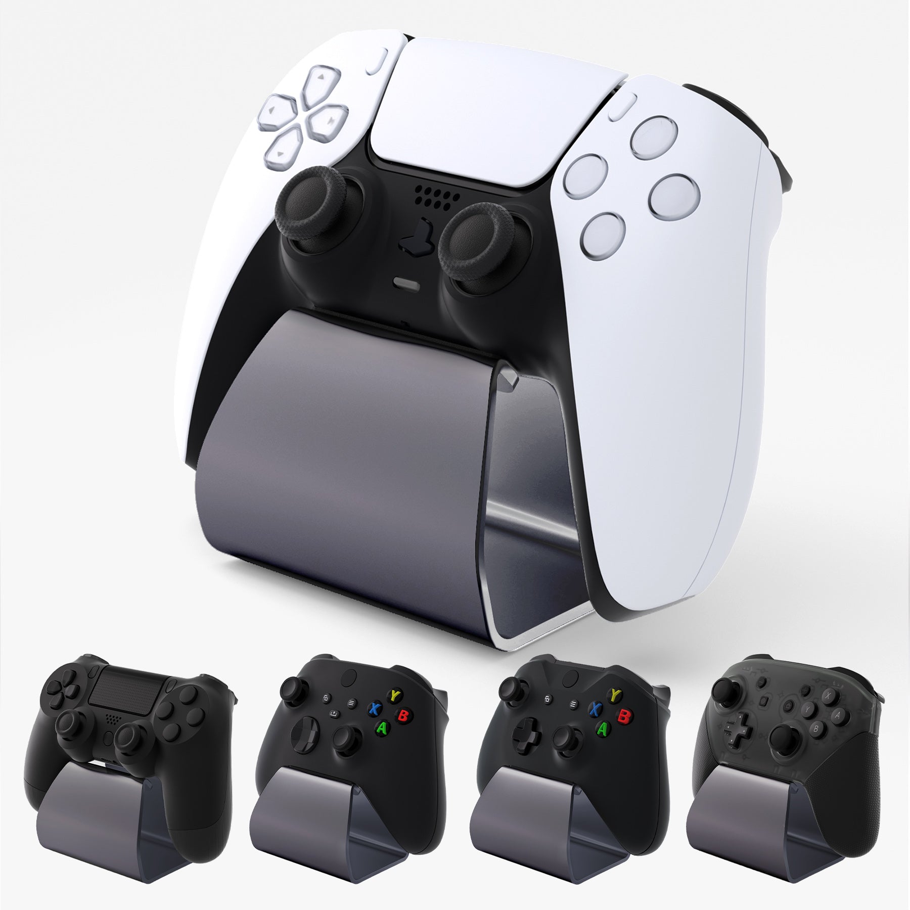 PlayVital Stand-AL Universal Metal Game Controller Stand for PS5 & PS4 & Xbox Series X/S & Xbox One - Gray - FQZPFC003 PlayVital