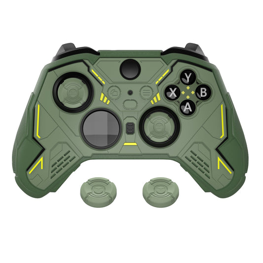 PlayVital Stellar Mecha Silicone Cover Skin with Thumb Grips for Xbox Elite Series 2 & Elite Series 2 Core Controller - Army & Rainforest Green PlayVital