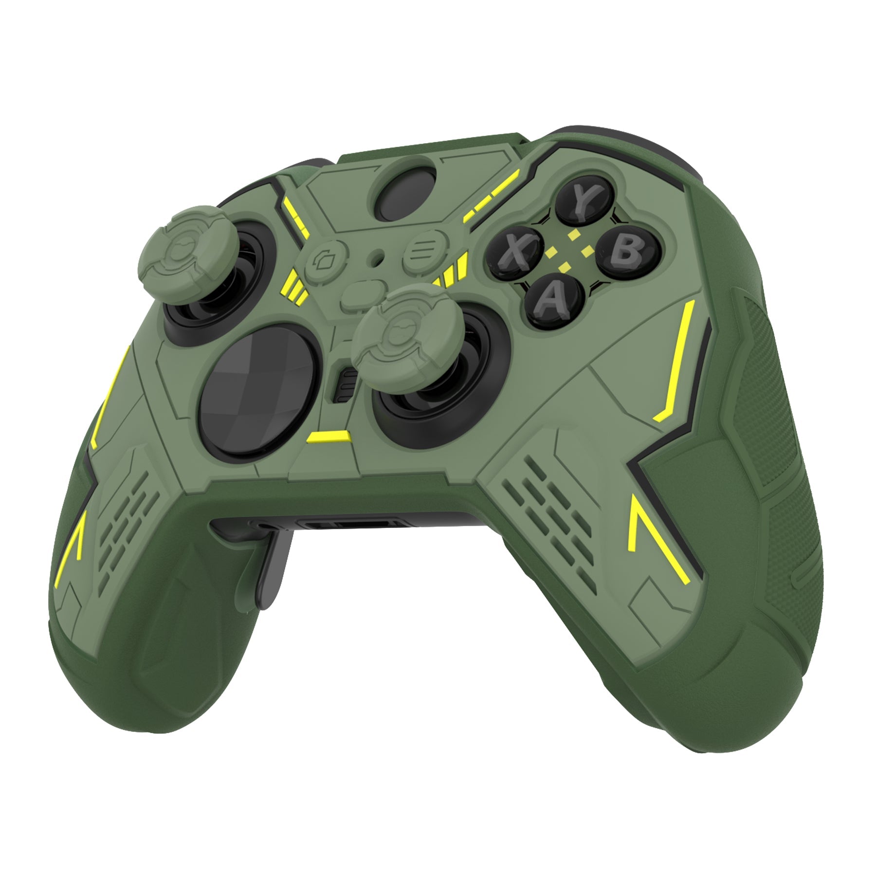 PlayVital Stellar Mecha Silicone Cover Skin with Thumb Grips for Xbox Elite Series 2 & Elite Series 2 Core Controller - Army & Rainforest Green PlayVital