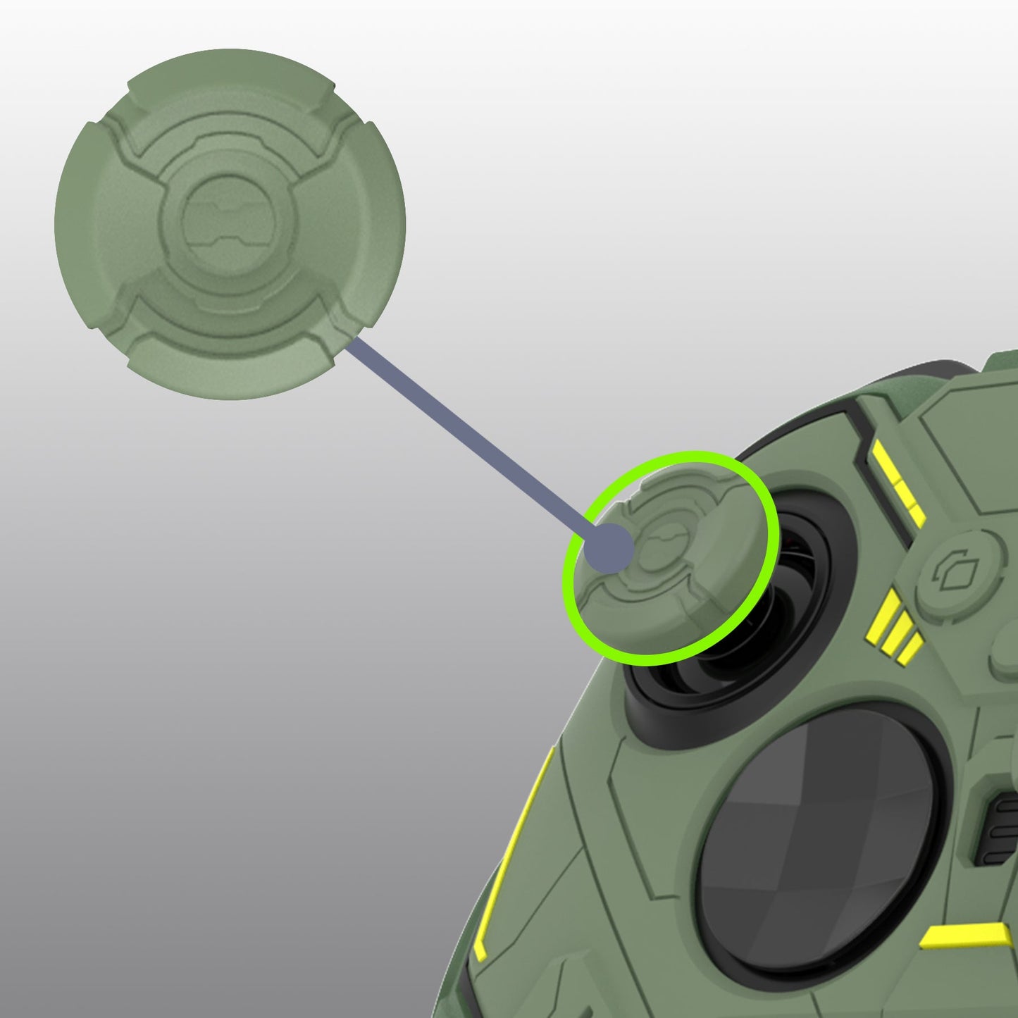 PlayVital Stellar Mecha Silicone Cover Skin with Thumb Grips for Xbox Elite Series 2 & Elite Series 2 Core Controller - Army & Rainforest Green PlayVital