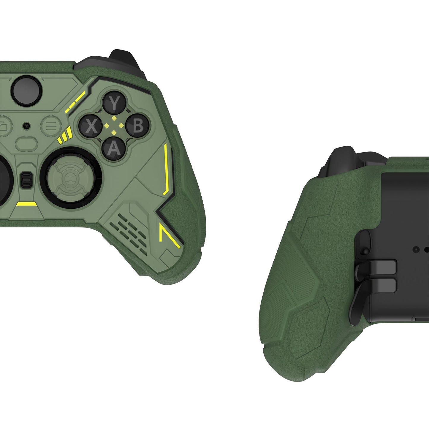 PlayVital Stellar Mecha Silicone Cover Skin with Thumb Grips for Xbox Elite Series 2 & Elite Series 2 Core Controller - Army & Rainforest Green PlayVital