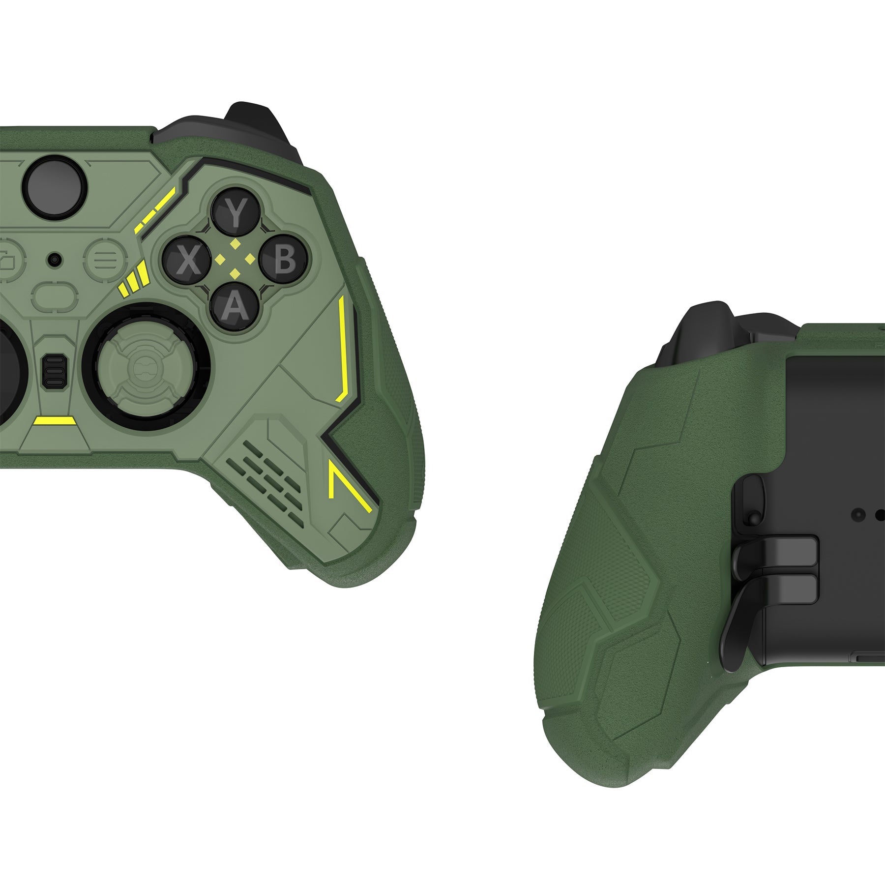 PlayVital Stellar Mecha Silicone Cover Skin with Thumb Grips for Xbox Elite Series 2 & Elite Series 2 Core Controller - Army & Rainforest Green PlayVital