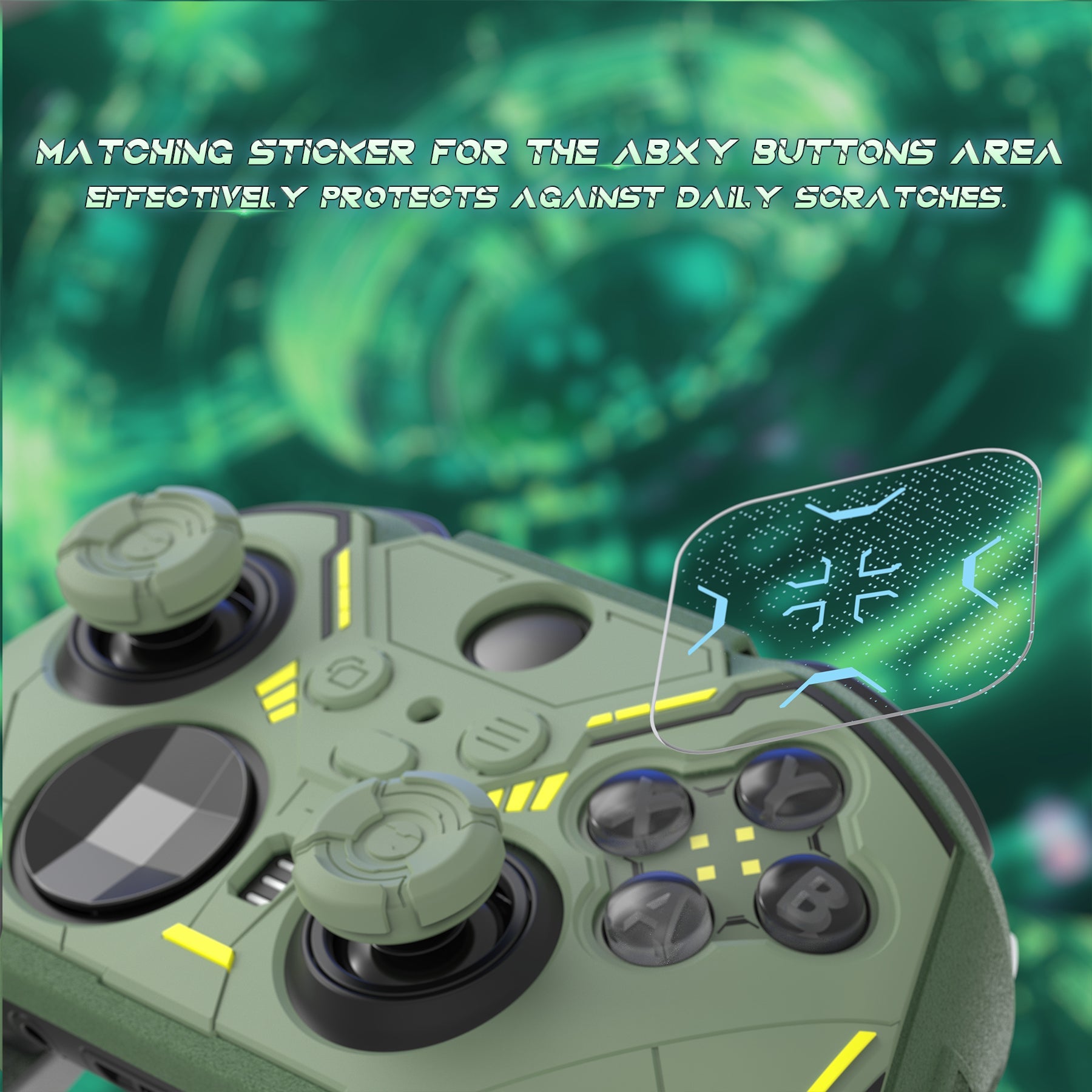 PlayVital Stellar Mecha Silicone Cover Skin with Thumb Grips for Xbox Elite Series 2 & Elite Series 2 Core Controller - Army & Rainforest Green PlayVital