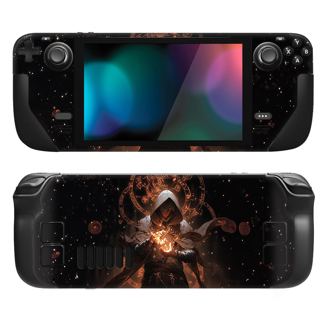 PlayVital Full Set Protective Skin Decal for Steam Deck, Custom Stickers Vinyl Cover for Steam Deck Handheld Gaming PC - Summon of Flame - SDTM078 PlayVital