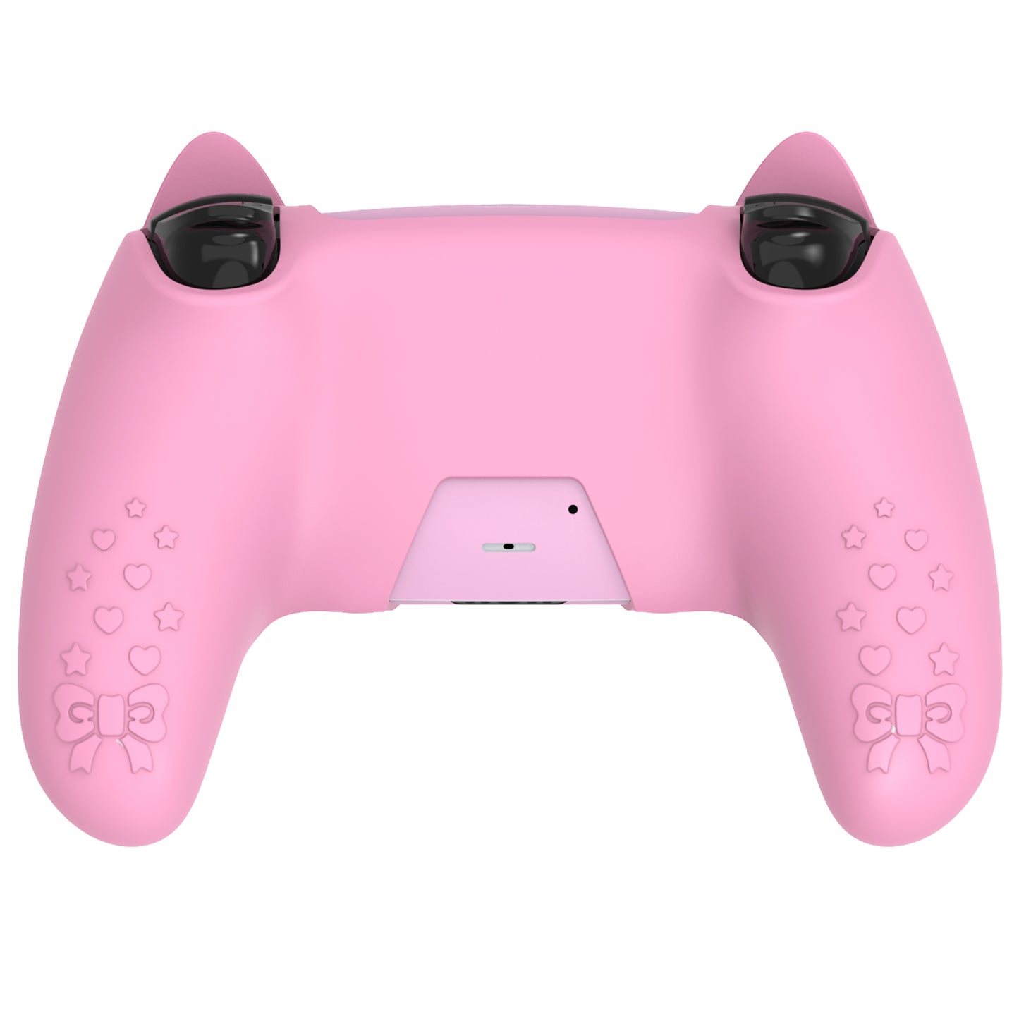 PlayVital Sweetheart Kitty Series Silicone Cover with 6 Joystick Caps and 6 Sticker for PS5 Controller, Soft Anti-Slip Full Protection Grip Skin Compatible with PS5 Charging Dock - Pink