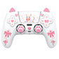 PlayVital Sweetheart Kitty Series Silicone Cover with 6 Joystick Caps and 6 Sticker for PS5 Controller, Soft Anti-Slip Full Protection Grip Skin Compatible with PS5 Charging Dock - White