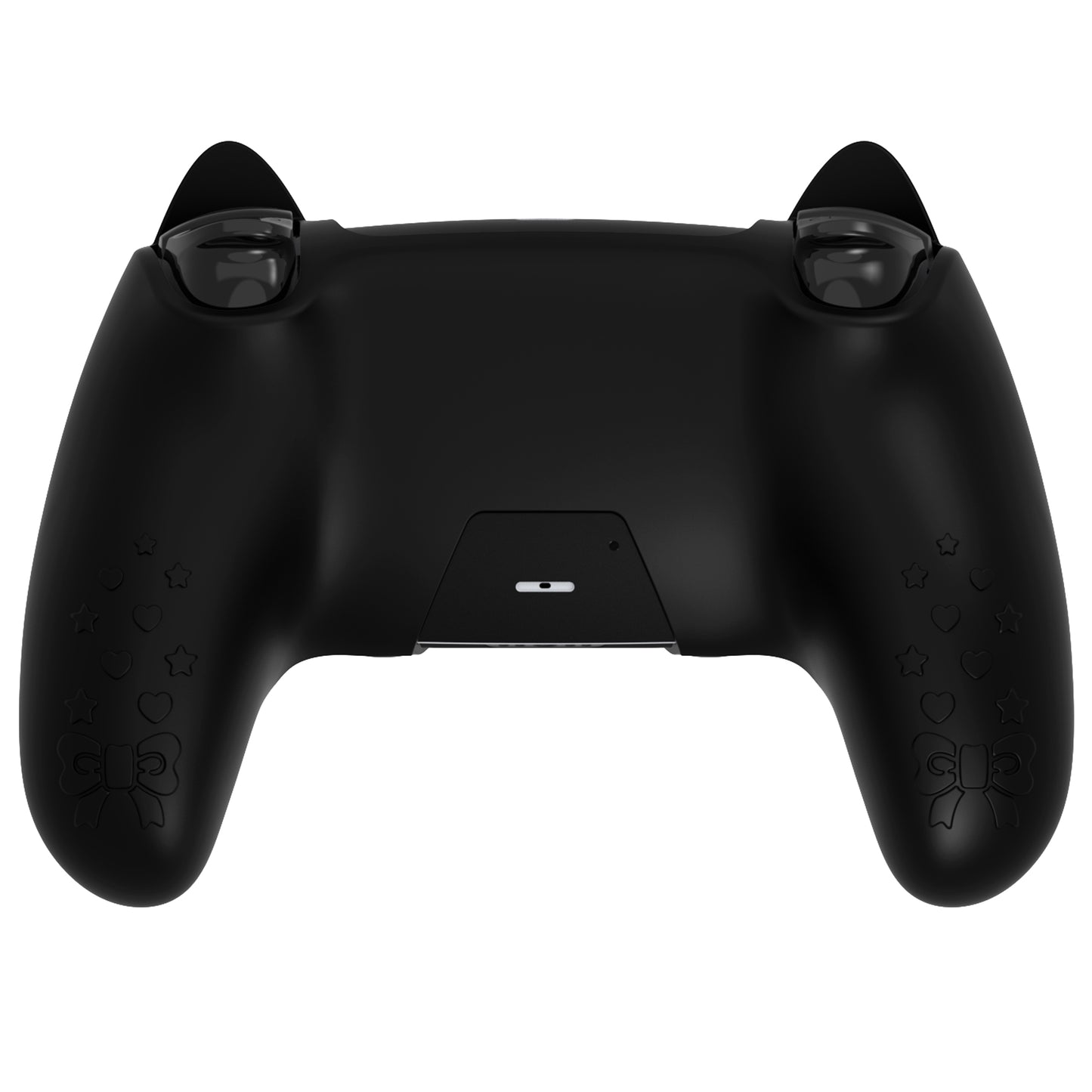 PlayVital Sweetheart Kitty Series Silicone Cover with Cat Paw Thumb Grips for PS5 Controller, Compatible with PS5 Charging Dock - Black PlayVital