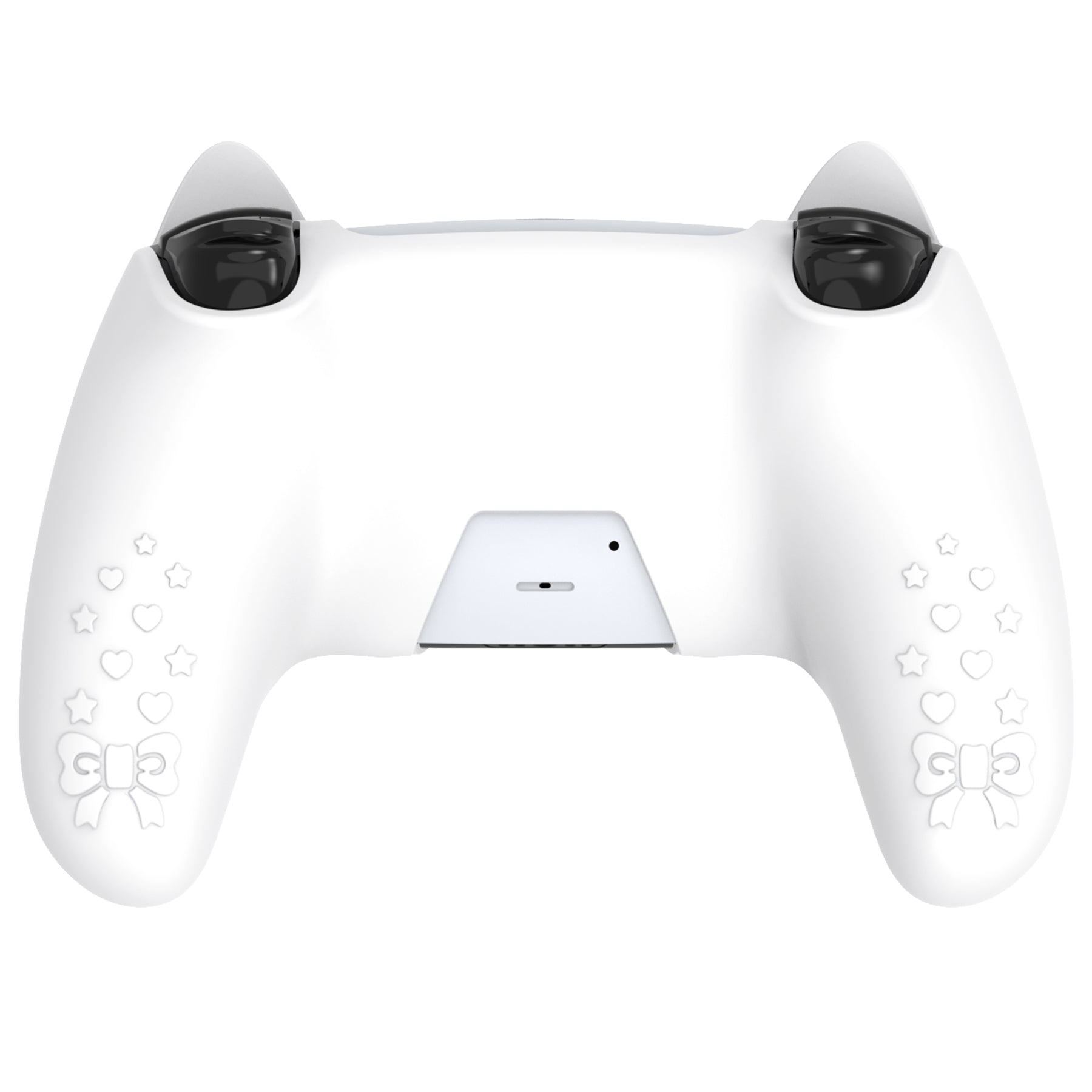 PlayVital Sweetheart Kitty Series Silicone Cover with Cat Paw Thumb Grips for PS5 Controller, Compatible with PS5 Charging Dock - White PlayVital