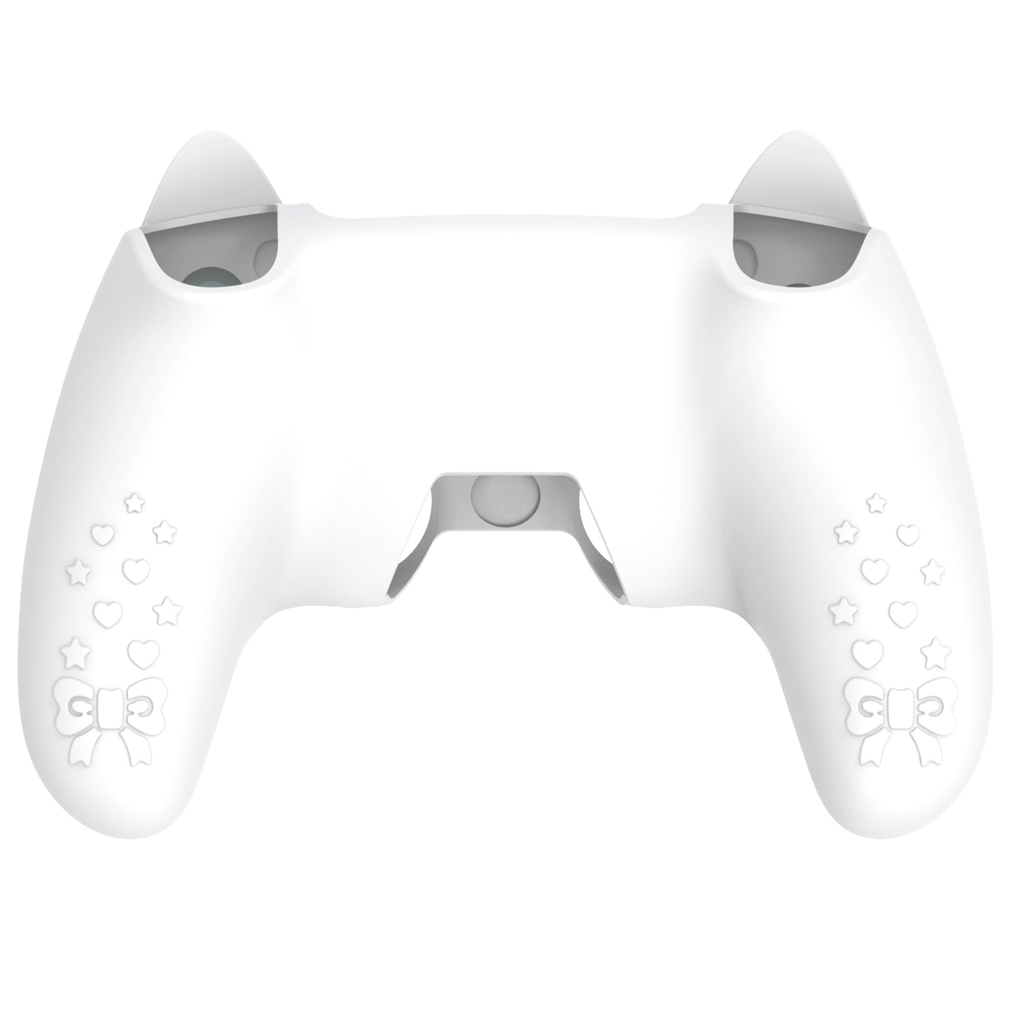 PlayVital Sweetheart Kitty Series Silicone Cover with Cat Paw Thumb Grips for PS5 Controller, Compatible with PS5 Charging Dock - White PlayVital