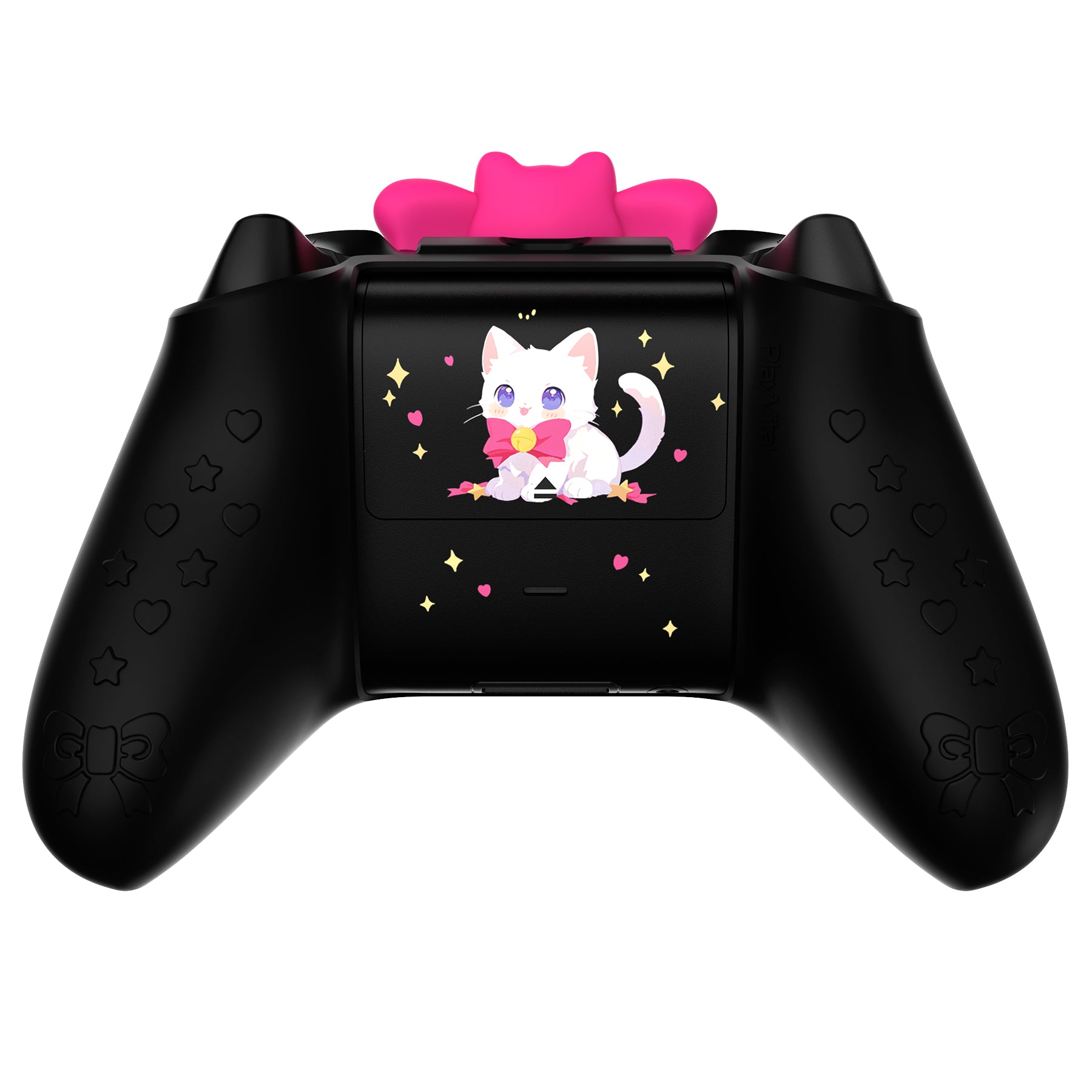 PlayVital Sweetheart Kitty Series Silicone Cover with Thumb Grips and Stickers for Xbox Series X/S Controller & Xbox Core Wireless Controller - Black PlayVital