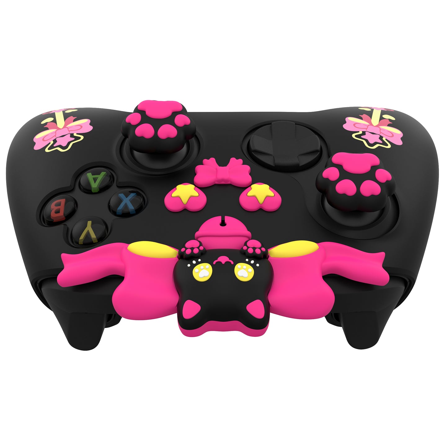 PlayVital Sweetheart Kitty Series Silicone Cover with Thumb Grips and Stickers for Xbox Series X/S Controller & Xbox Core Wireless Controller - Black PlayVital