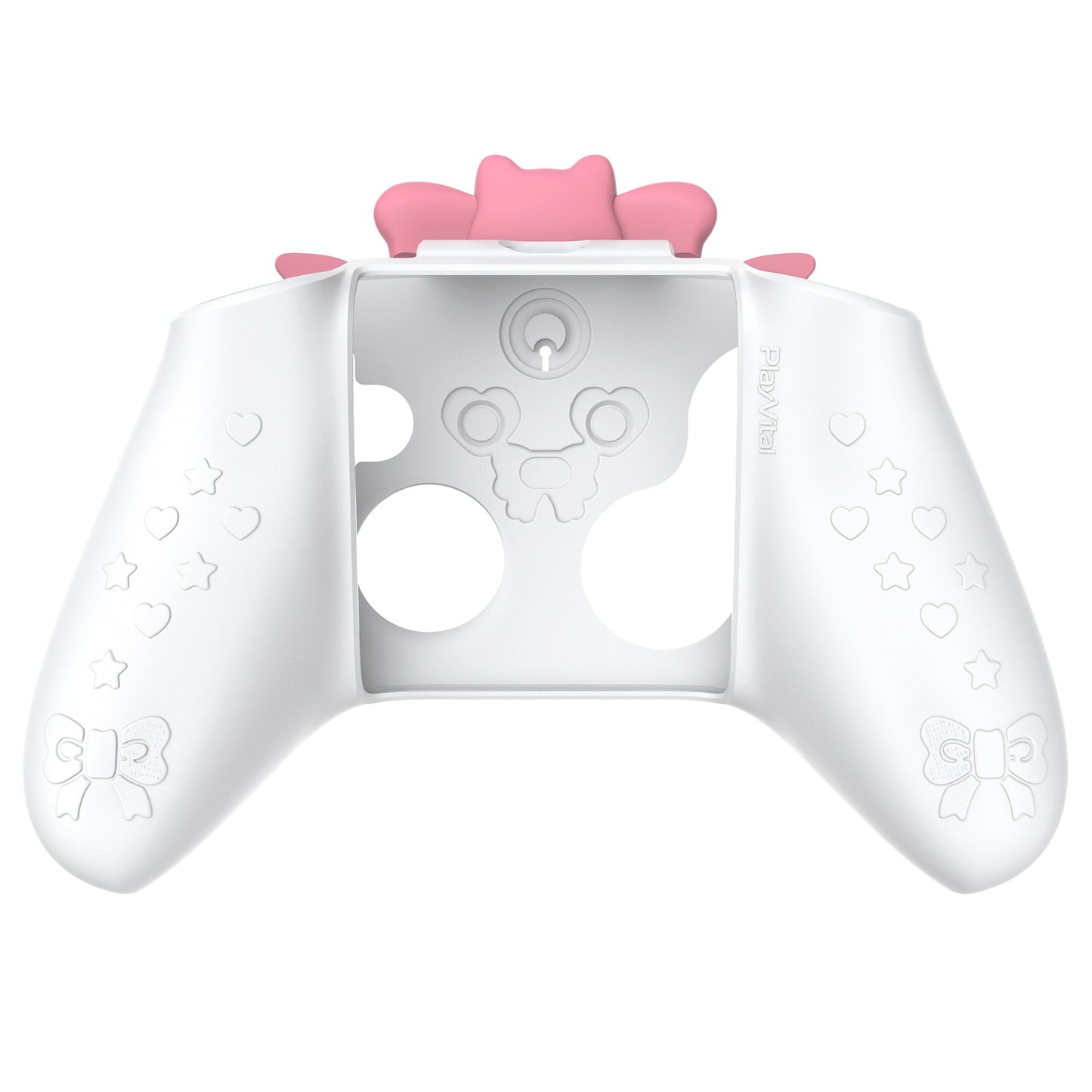 PlayVital Sweetheart Kitty Series Silicone Cover with Thumb Grips and Stickers for Xbox Series X/S Controller & Xbox Core Wireless Controller - White PlayVital