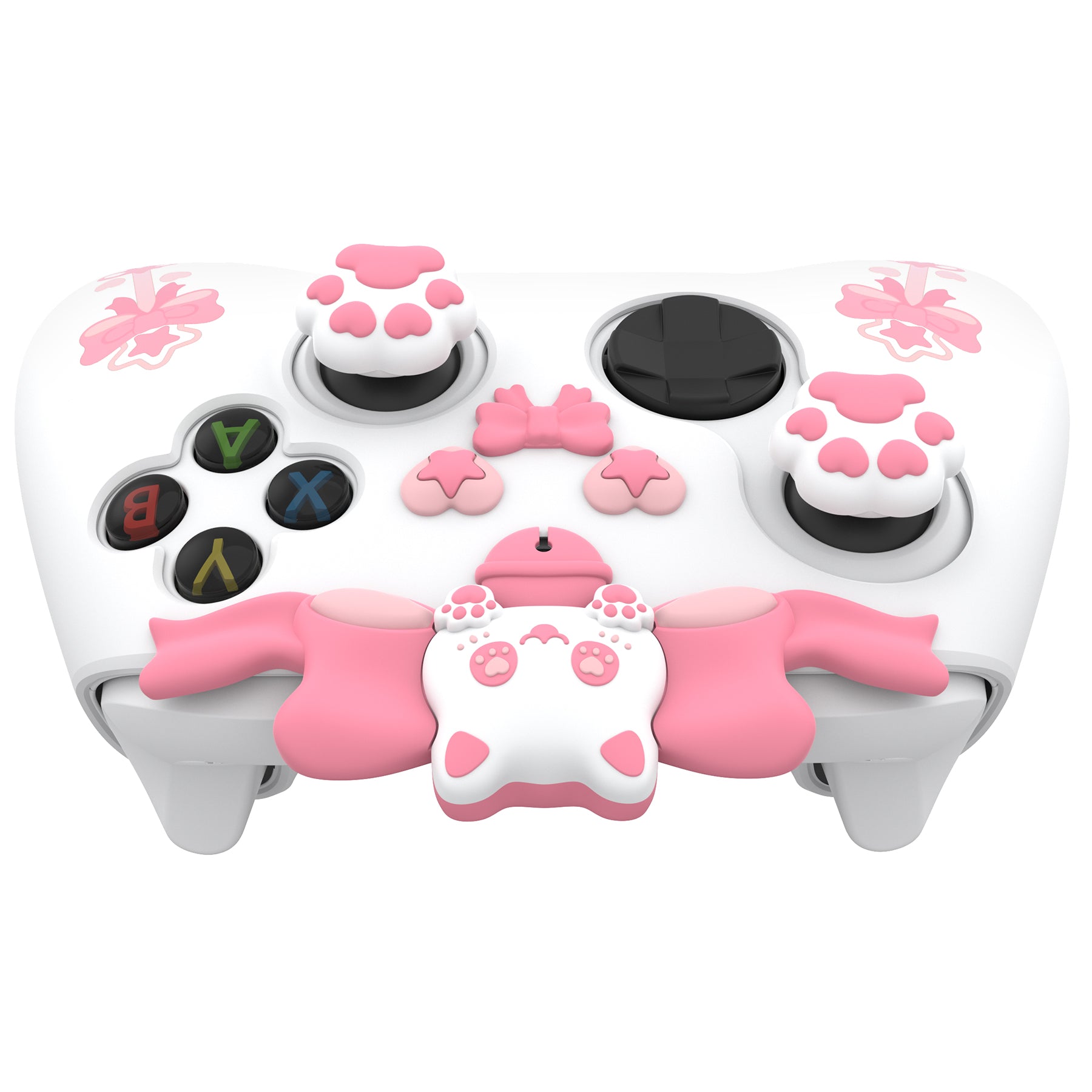 PlayVital Sweetheart Kitty Series Silicone Cover with Thumb Grips and Stickers for Xbox Series X/S Controller & Xbox Core Wireless Controller - White PlayVital