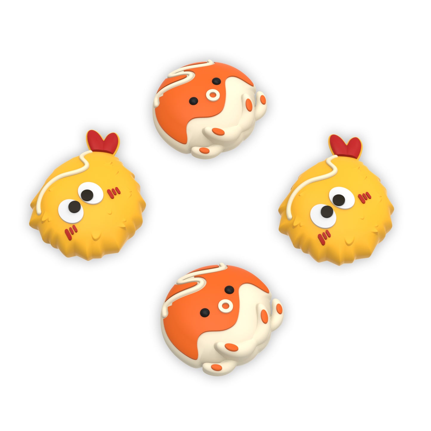 PlayVital Tempura and Takoyaki Cute Thumb Grip Caps for Nintendo Switch & Switch OLED & Switch Lite playvital