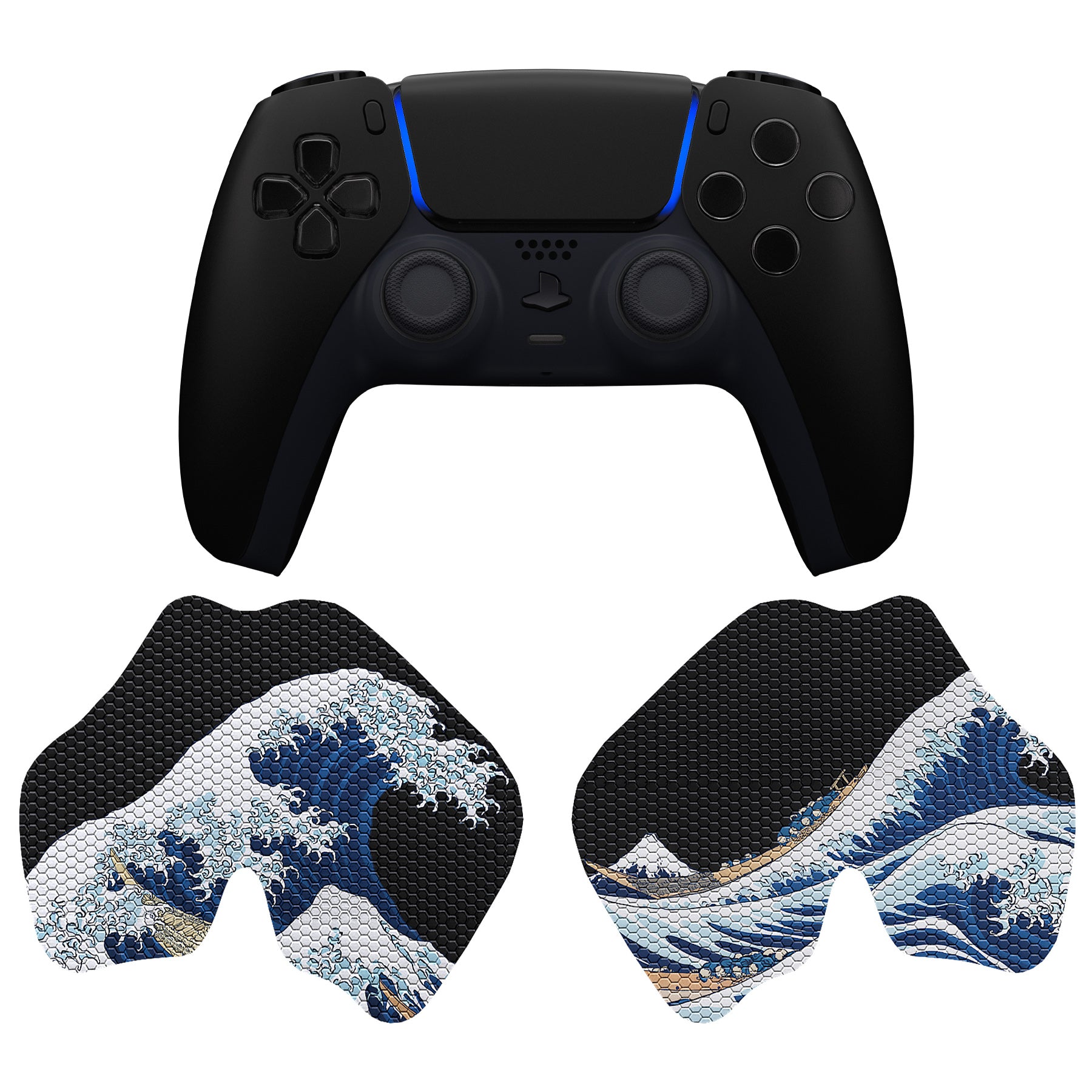 PlayVital The Great Wave Off Kanagawa Anti-Skid Sweat-Absorbent Controller Grip for PS5 Controller - PFPJ130 PlayVital