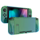 PlayVital UPGRADED Glossy Dockable Case Grip Cover for NS Switch, Ergonomic Protective Case for NS Switch, Separable Protector Hard Shell for Switch - Gradient Translucent Green Blue - ANSP3009 PlayVital
