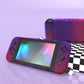 PlayVital UPGRADED Dockable Hard Shell Protective Case for NS Switch - Clear Atomic Purple Rose Red - ANSP3008 PlayVital