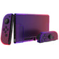 PlayVital UPGRADED Dockable Hard Shell Protective Case for NS Switch - Clear Atomic Purple Rose Red - ANSP3008 PlayVital