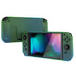 PlayVital UPGRADED Dockable Hard Shell Protective Case for Nintendo Switch - Glossy Gradient Translucent Green Blue PlayVital