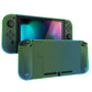 PlayVital UPGRADED Dockable Hard Shell Protective Case for Nintendo Switch - Glossy Gradient Translucent Green Blue PlayVital