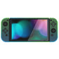 PlayVital UPGRADED Dockable Hard Shell Protective Case for Nintendo Switch - Glossy Gradient Translucent Green Blue PlayVital