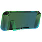 PlayVital UPGRADED Dockable Hard Shell Protective Case for Nintendo Switch - Glossy Gradient Translucent Green Blue PlayVital