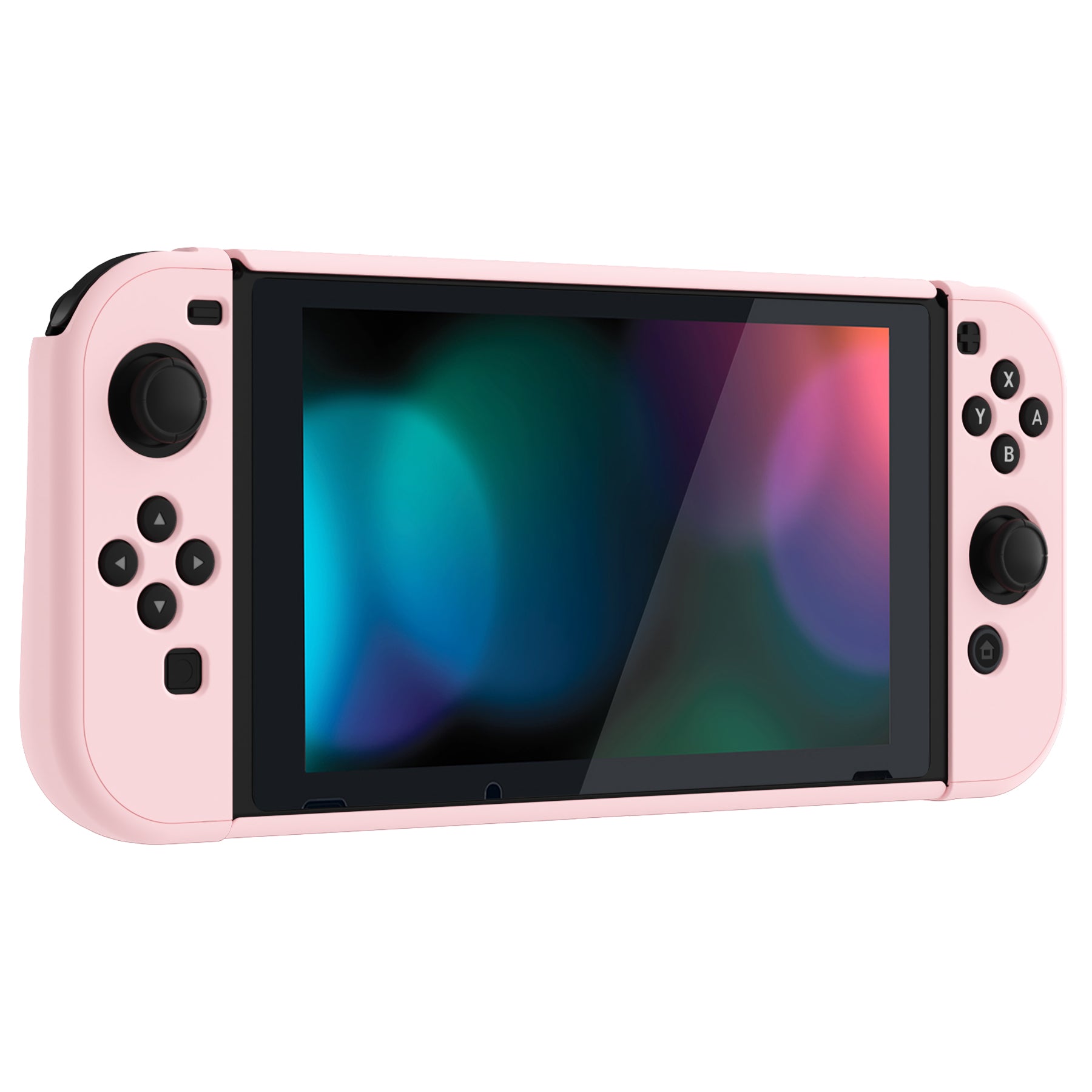 PlayVital UPGRADED Dockable Hard Shell Protective Case for NS Switch - Cherry Blossoms Pink - ANSP3010 PlayVital