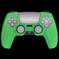 PlayVital Upgraded 3D Studded Edition Anti-Slip Silicone Cover Skin with 6 Thumb Grips & 2 Stickers for PS5 Controller, Compatible with Charging Dock - Glow in Dark - Green PlayVital