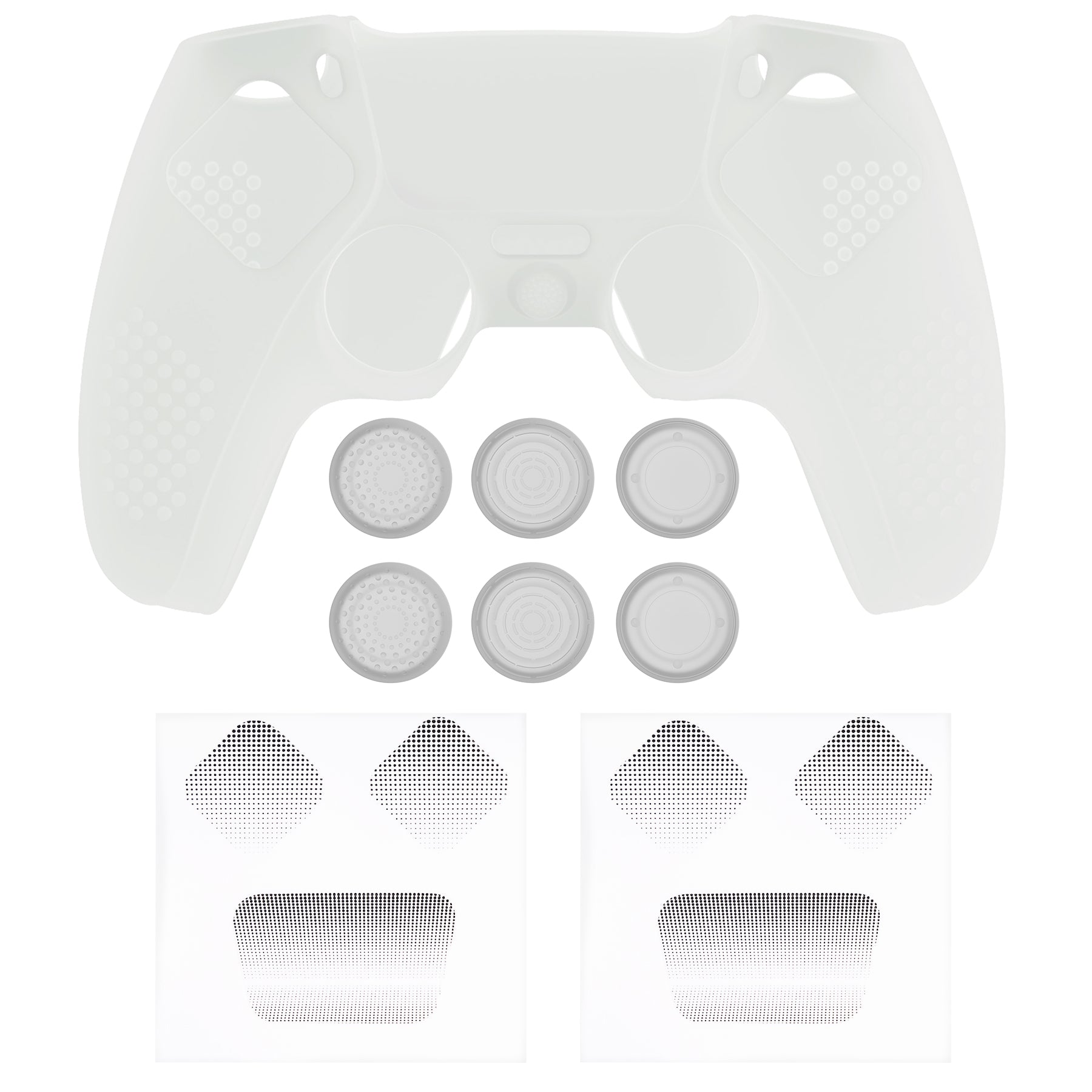 PlayVital Upgraded 3D Studded Edition Anti-Slip Silicone Cover Skin with 6 Thumb Grips & 2 Stickers for PS5 Controller, Compatible with Charging Dock - Glow in Dark - Green PlayVital