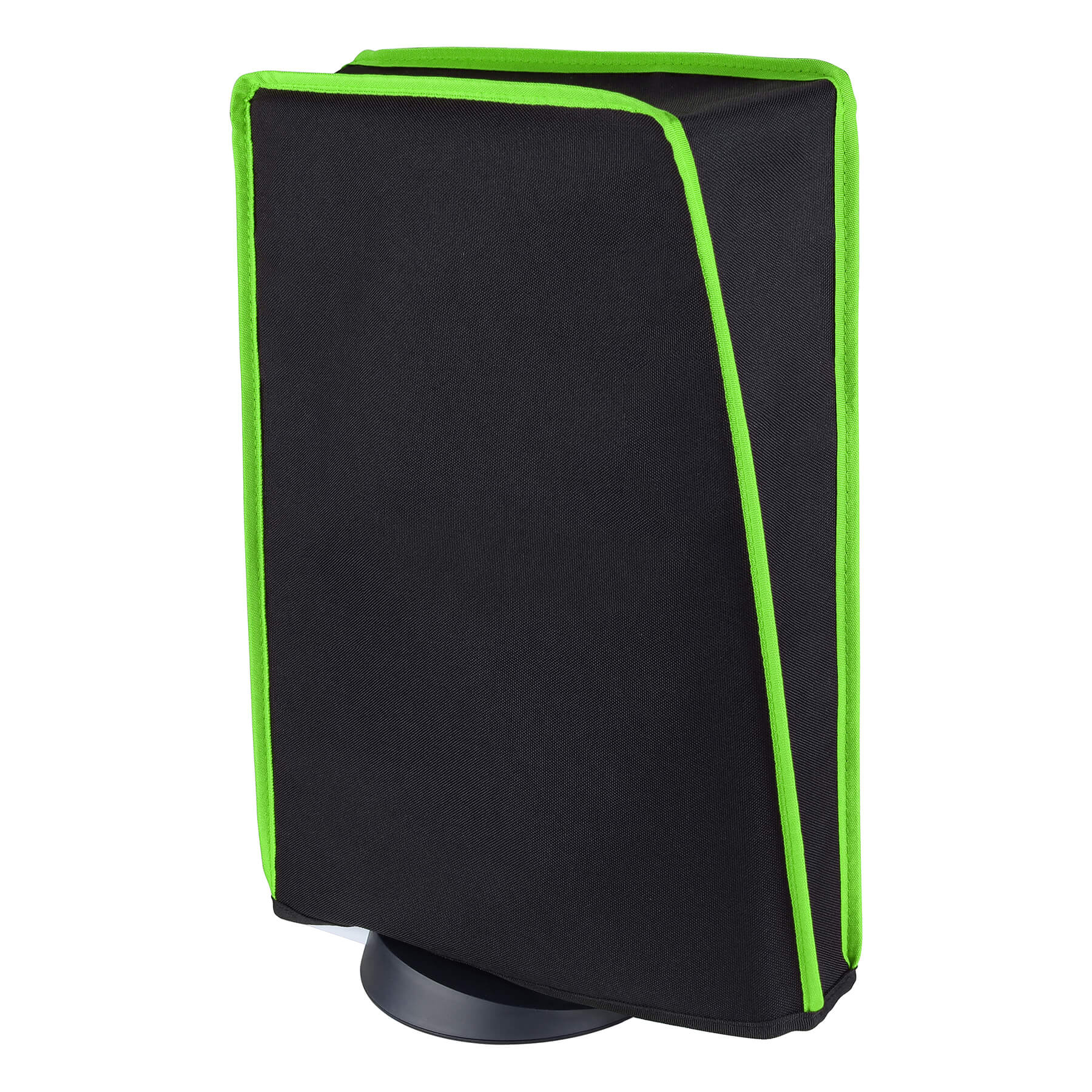 PlayVital Vertical Black & Neon Green Trim Anti Scratch Waterproof Dust Cover for ps5 Console Digital Edition & Disc Edition - PFPJ012 PlayVital