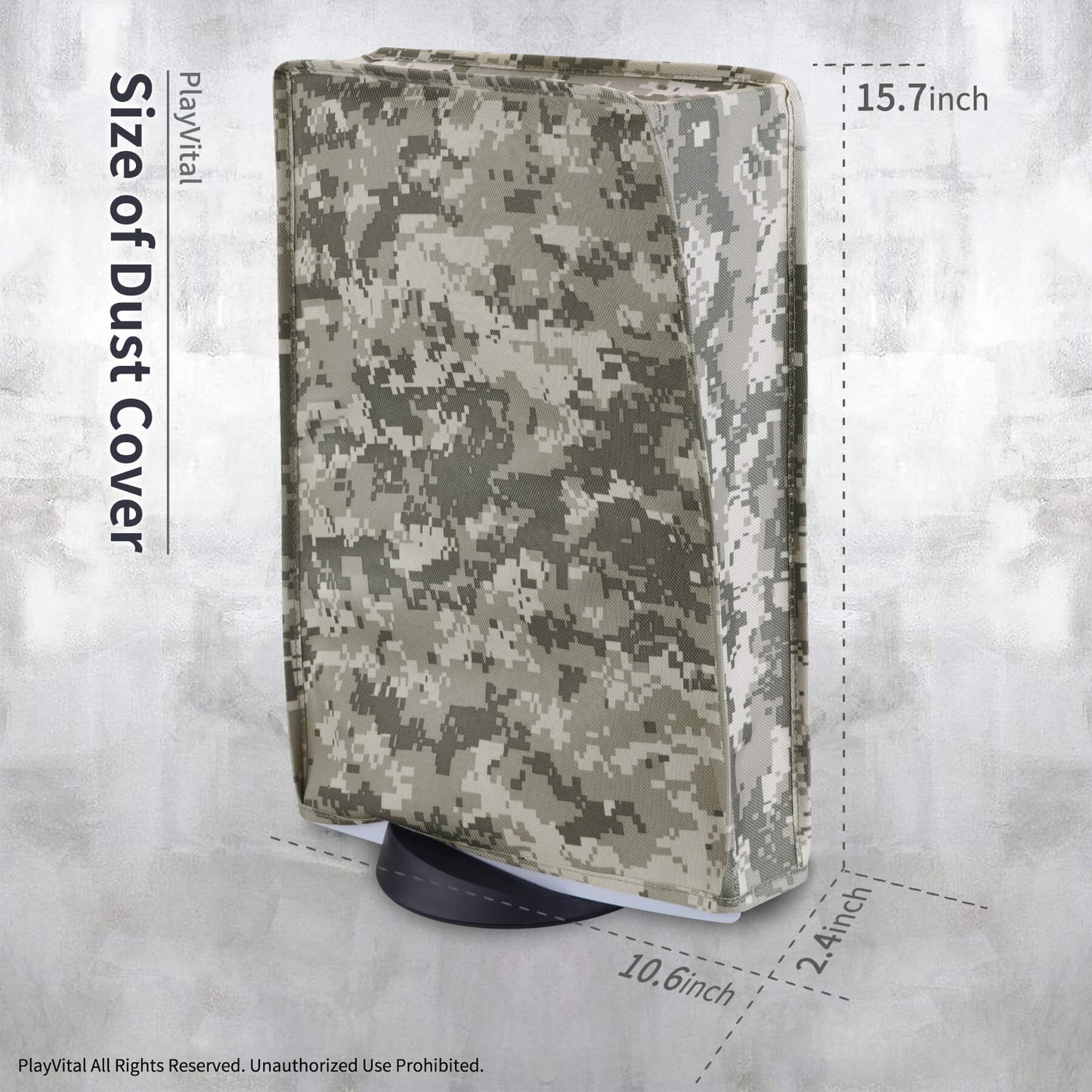 PlayVital Vertical Digital Camouflage Anti Scratch Waterproof Dust Cover for ps5 Console Digital Edition & Disc Edition - PFPJ032 PlayVital