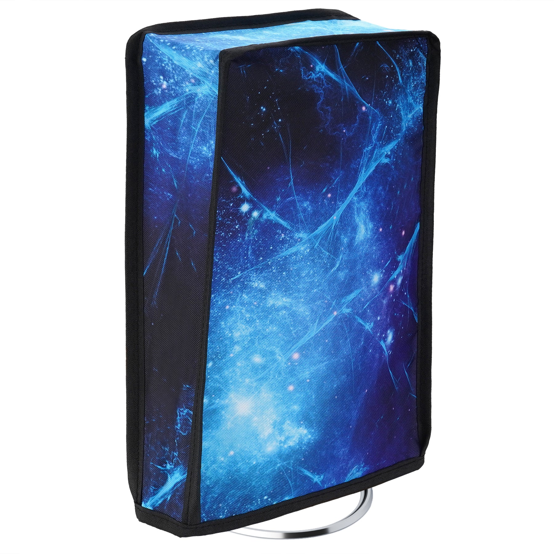 PlayVital Vertical Dust Cover for ps5 Slim Digital Edition(The New Smaller Design), Nylon Dust Proof Protector Waterproof Cover Sleeve for ps5 Slim Console - Blue Nebula - JKSPFH004 PlayVital