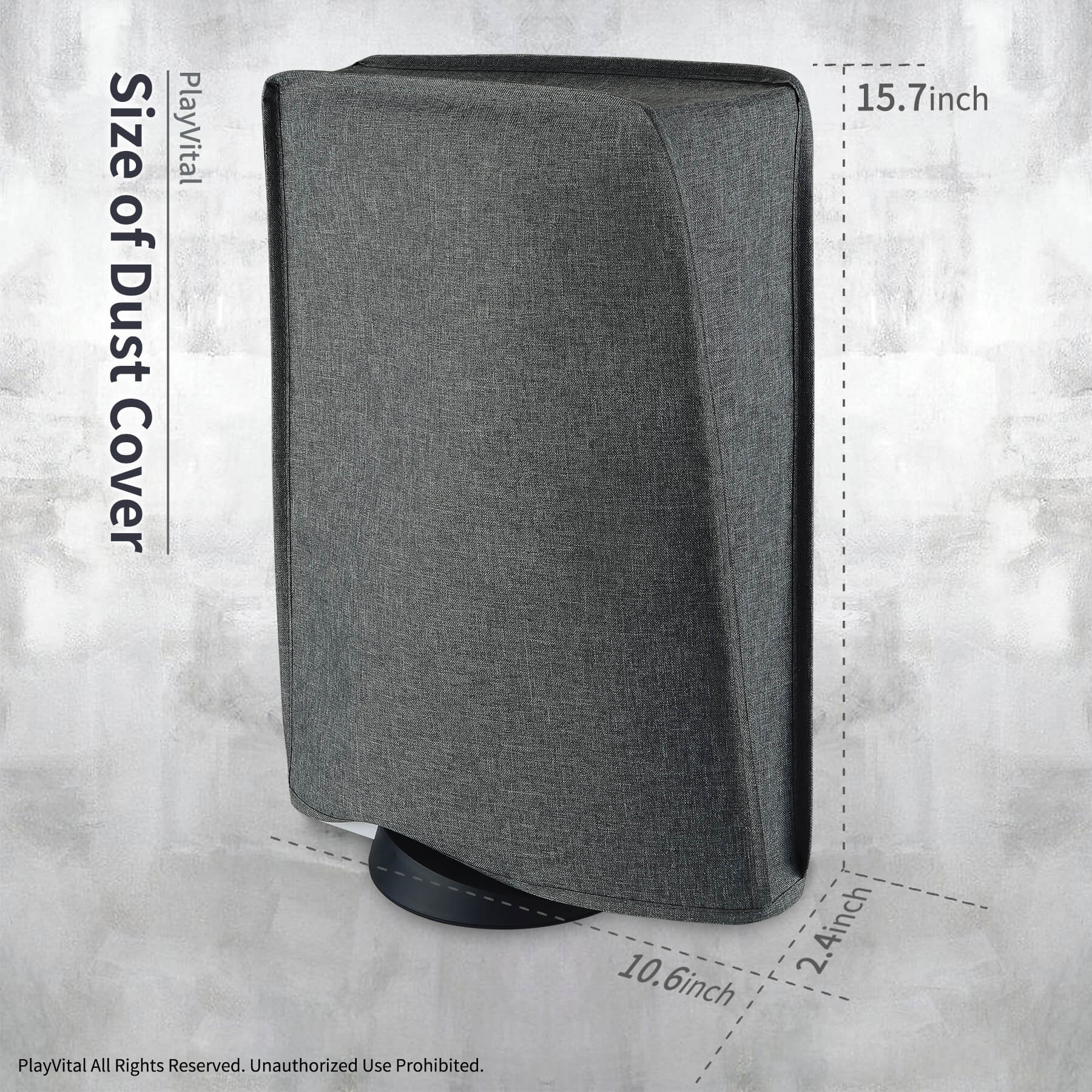 PlayVital Vertical Gray Anti Scratch Waterproof Dust Cover for ps5 Console Digital Edition & Disc Edition - PFPJ010 PlayVital