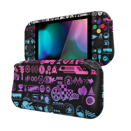 PlayVital ZealProtect Hard Shell Protective Case with Screen Protector & Thumb Grip Caps & Button Caps for NS Switch Lite - Deluxe Championship - PSLYR009 playvital