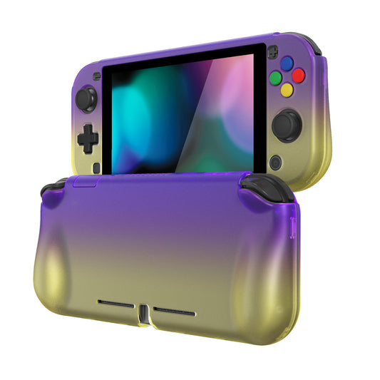 PlayVital ZealProtect Hard Shell Protective Case with Screen Protector & Thumb Grip Caps & Button Caps for NS Switch Lite - Gradient Translucent Bluebell - PSLYP301 playvital
