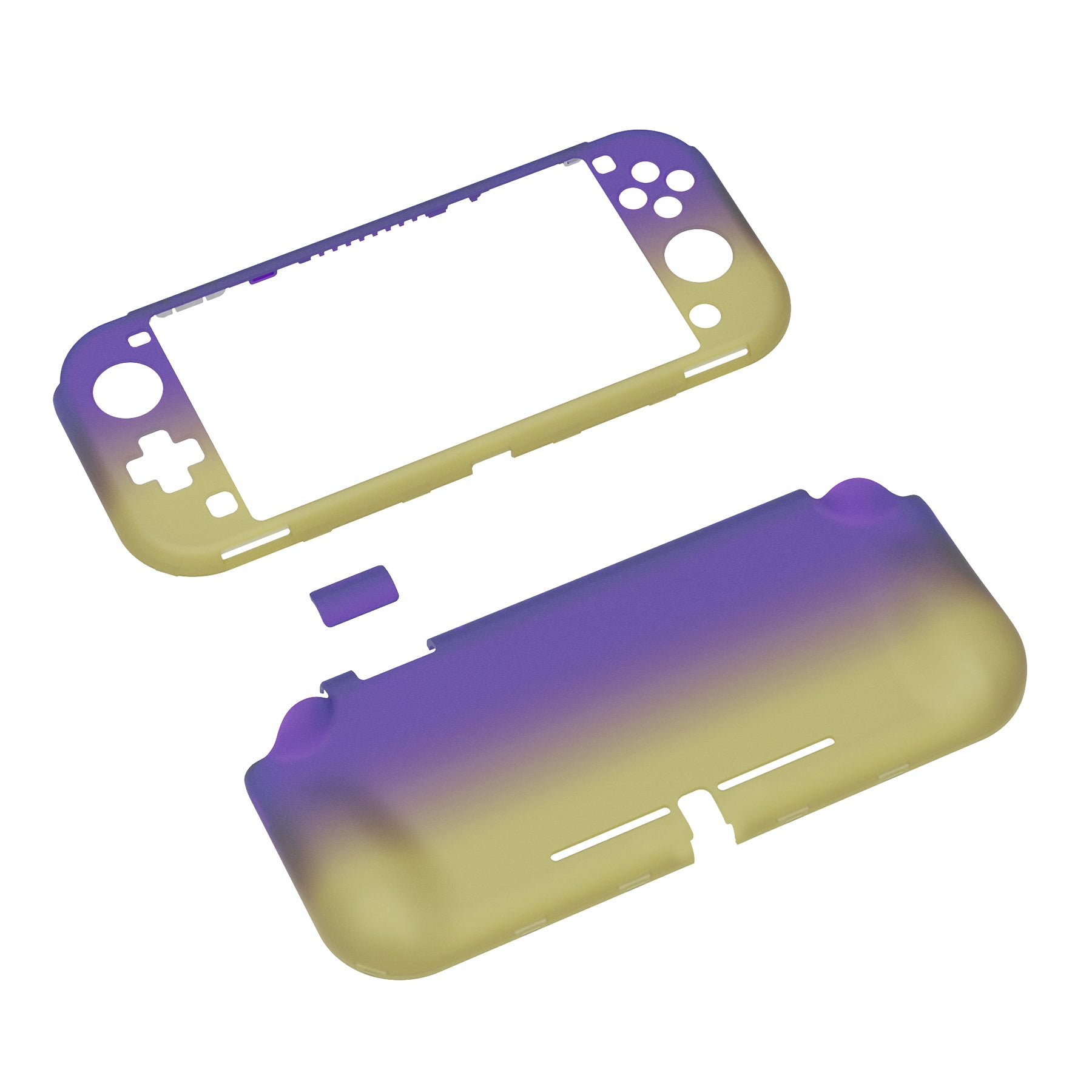 PlayVital ZealProtect Hard Shell Protective Case with Screen Protector & Thumb Grip Caps & Button Caps for NS Switch Lite - Gradient Translucent Bluebell - PSLYP301 playvital