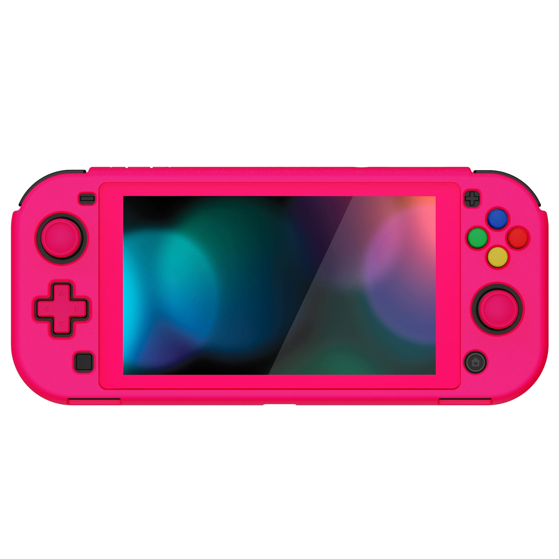 PlayVital ZealProtect Hard Shell Protective Case with Screen Protector & Thumb Grip Caps & Button Caps for Nintendo Switch Lite - Bright Pink - PSLYP3016 playvital