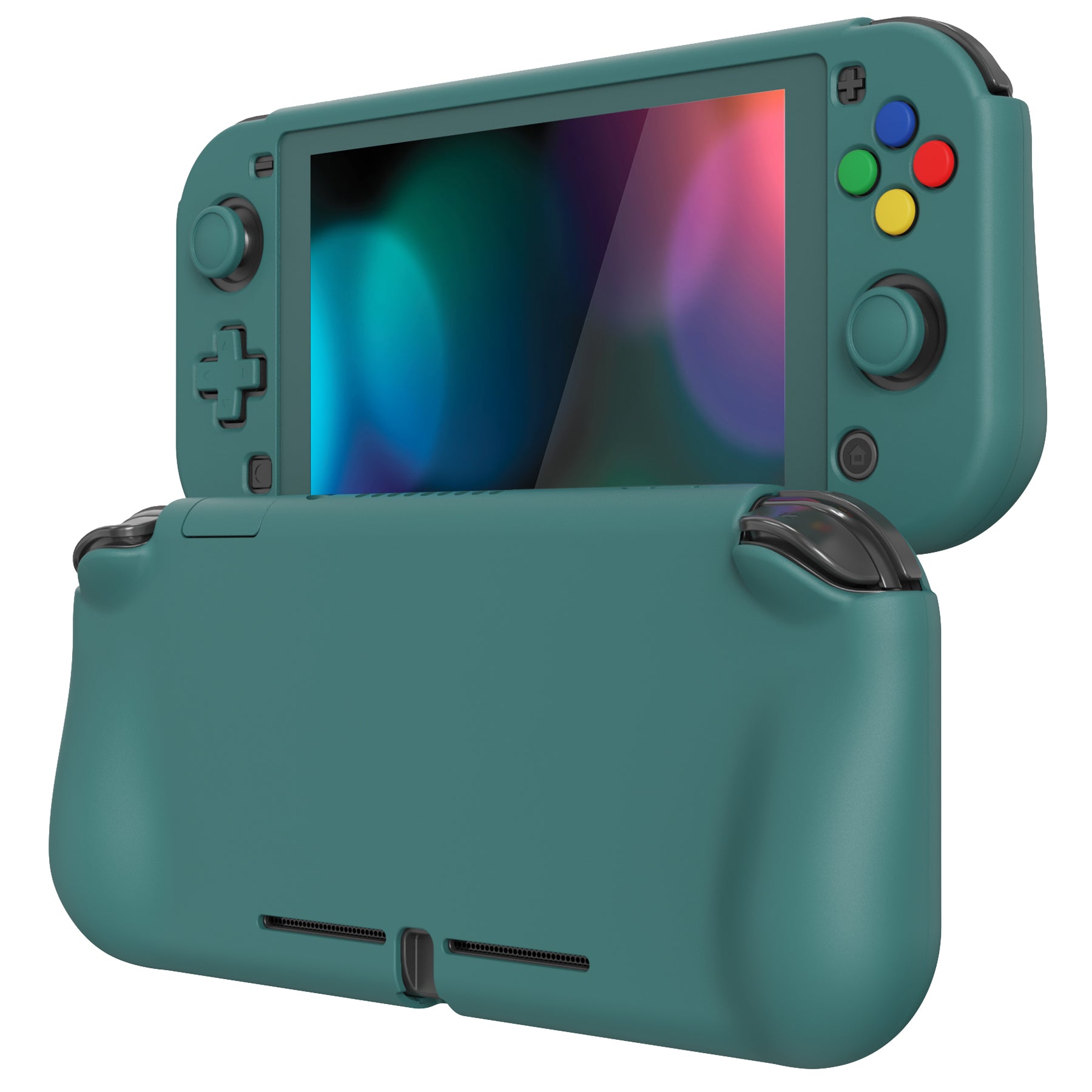 PlayVital ZealProtect Hard Shell Protective Case with Screen Protector & Thumb Grip Caps & Button Caps for Nintendo Switch Lite - Hunter Green - PSLYP3017 playvital